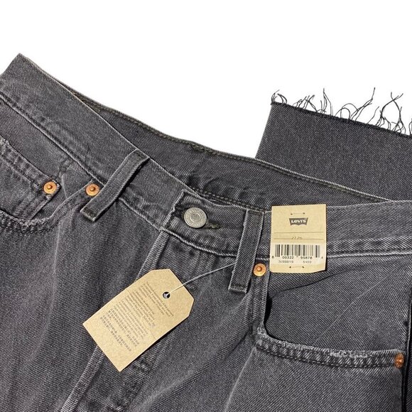 LEVI'S 501 CROP JEANS Get Off My Cloud - Black - Picture 7 of 7